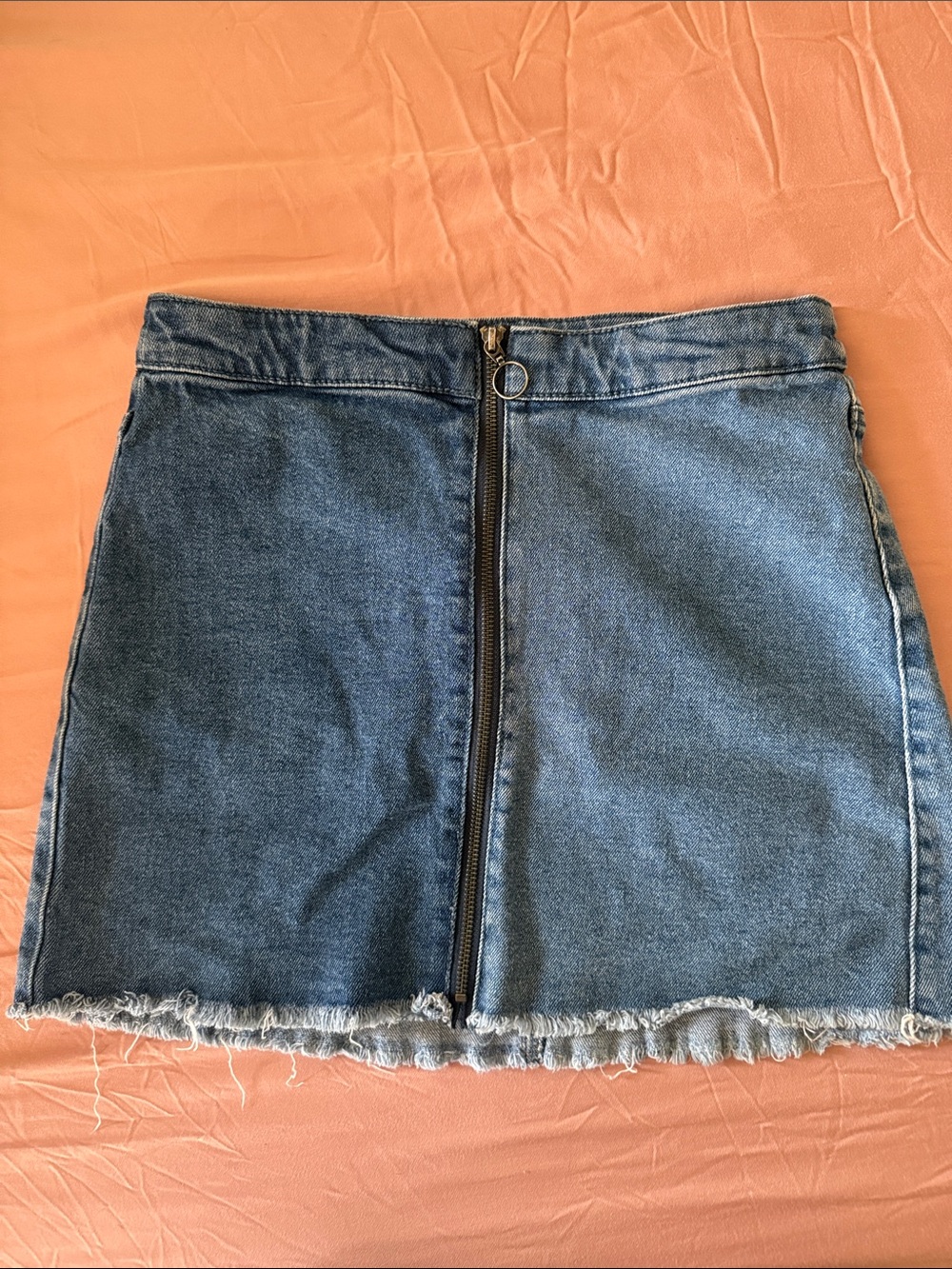 wild fable Denim Mini Skirt with Front Zip - Blue